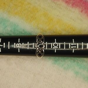 Sterling Silver Celtic Obsidian Ring Size 9